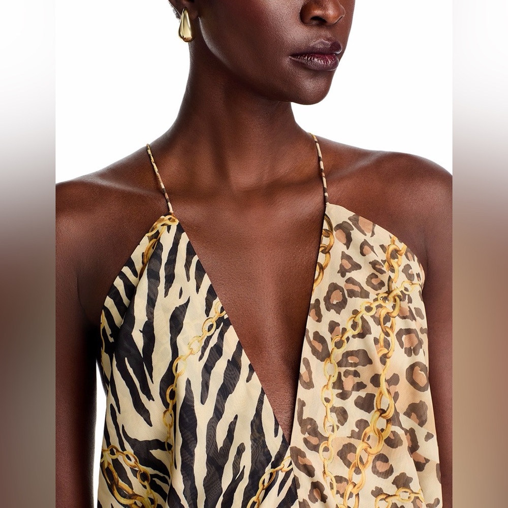 Ronny Kobo Zella Strapless Maxi Dress - Beige and Brown Leopard - Picture 6 of 11